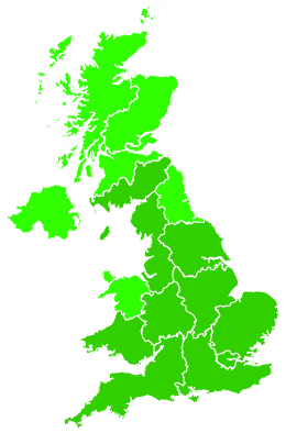Click on a region for air pollution levels for 20/06/2014