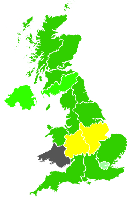 Click on a region for air pollution levels for 20/07/1988