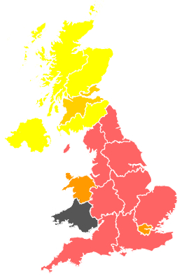 Click on a region for air pollution levels for 20/07/1990