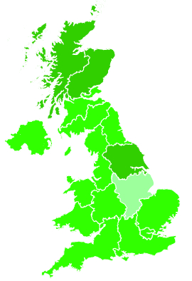 Click on a region for air pollution levels for 20/07/1992
