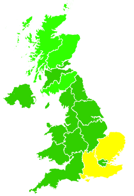 Click on a region for air pollution levels for 20/07/2002