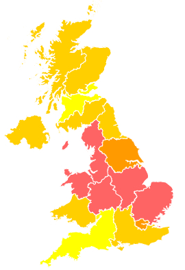 Click on a region for air pollution levels for 20/07/2006