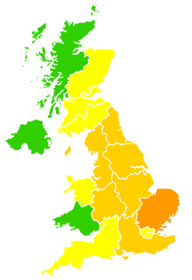 Click on a region for air pollution levels for 20/07/2016