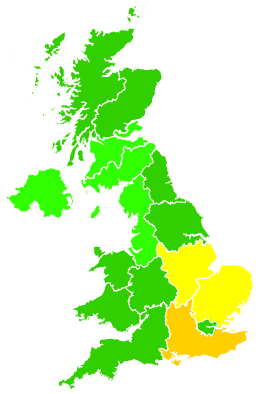 Click on a region for air pollution levels for 20/07/2018