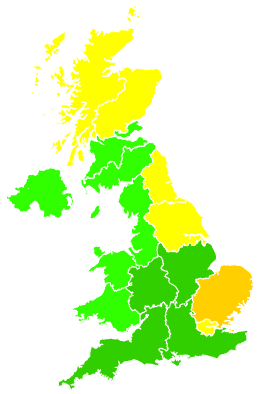 Click on a region for air pollution levels for 20/07/2024