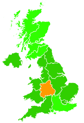 Click on a region for air pollution levels for 20/08/2002