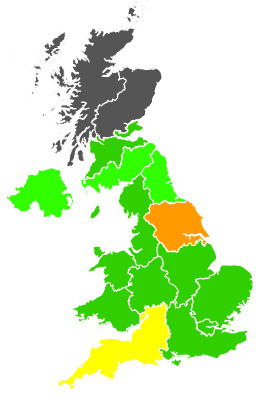 Click on a region for air pollution levels for 20/09/1993