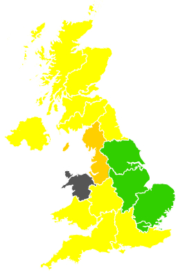 Click on a region for air pollution levels for 20/09/1998