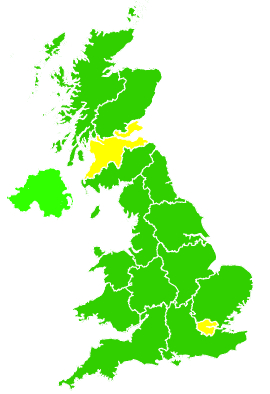 Click on a region for air pollution levels for 20/10/2006