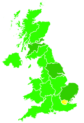 Click on a region for air pollution levels for 20/10/2012