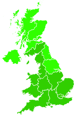 Click on a region for air pollution levels for 20/10/2013