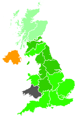 Click on a region for air pollution levels for 20/11/1991