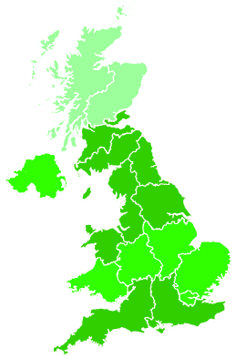 Click on a region for air pollution levels for 20/11/1994