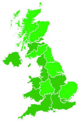 Click on a region for air pollution levels for 20/11/1997