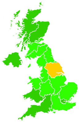 Click on a region for air pollution levels for 20/11/2002