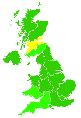 Click on a region for air pollution levels for 20/11/2004
