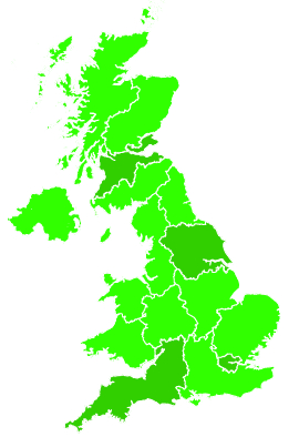 Click on a region for air pollution levels for 20/11/2007
