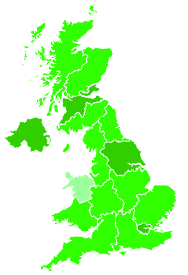 Click on a region for air pollution levels for 20/11/2010
