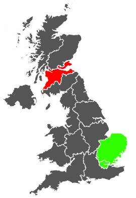 Click on a region for air pollution levels for 20/12/1977