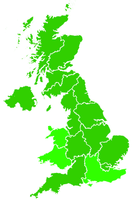 Click on a region for air pollution levels for 20/12/1995