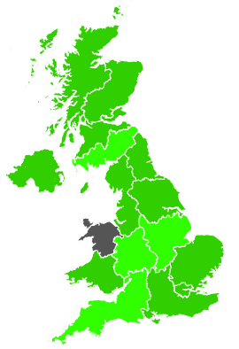 Click on a region for air pollution levels for 20/12/2001