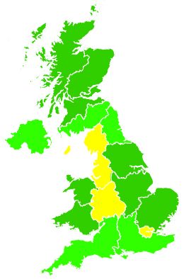 Click on a region for air pollution levels for 20/12/2006