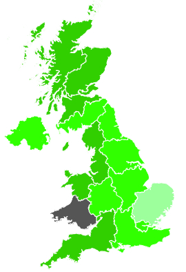 Click on a region for air pollution levels for 21/01/1988