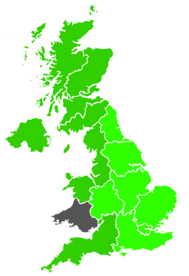 Click on a region for air pollution levels for 21/01/1990