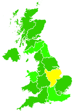 Click on a region for air pollution levels for 21/01/2010