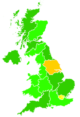Click on a region for air pollution levels for 21/01/2014