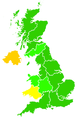 Click on a region for air pollution levels for 21/01/2015