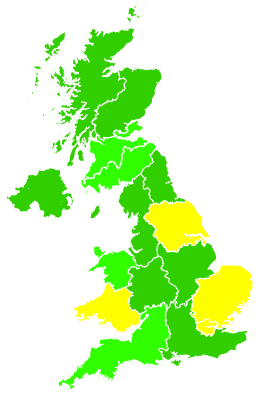 Click on a region for air pollution levels for 21/01/2016