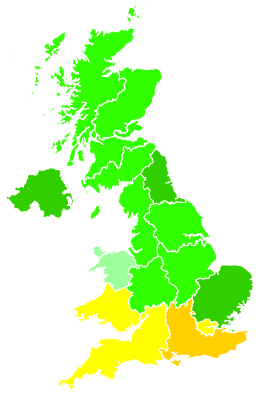 Click on a region for air pollution levels for 21/01/2017