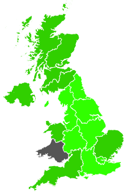 Click on a region for air pollution levels for 21/02/1989