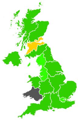 Click on a region for air pollution levels for 21/02/1996