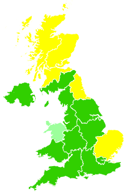 Click on a region for air pollution levels for 21/03/2006
