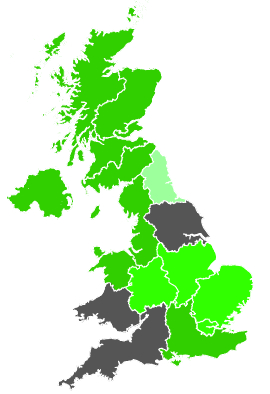 Click on a region for air pollution levels for 21/04/1987