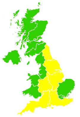 Click on a region for air pollution levels for 21/04/2001