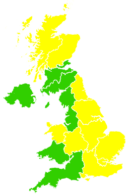 Click on a region for air pollution levels for 21/04/2005
