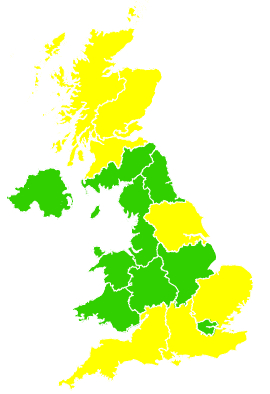 Click on a region for air pollution levels for 21/04/2006