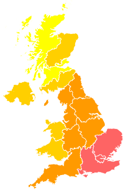 Click on a region for air pollution levels for 21/04/2011