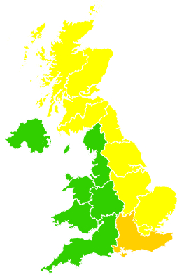 Click on a region for air pollution levels for 21/04/2014