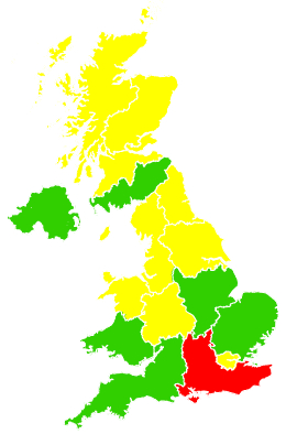 Click on a region for air pollution levels for 21/04/2018