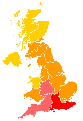 Click on a region for air pollution levels for 21/04/2019