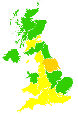 Click on a region for air pollution levels for 21/04/2020