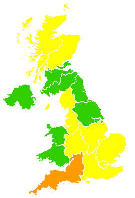 Click on a region for air pollution levels for 21/04/2026