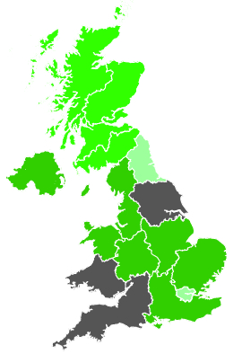 Click on a region for air pollution levels for 21/05/1987