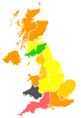 Click on a region for air pollution levels for 21/05/1989