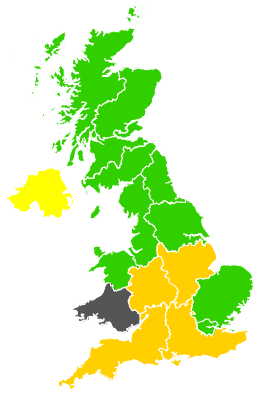 Click on a region for air pollution levels for 21/05/1990