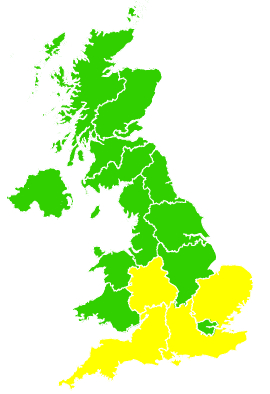 Click on a region for air pollution levels for 21/05/1996